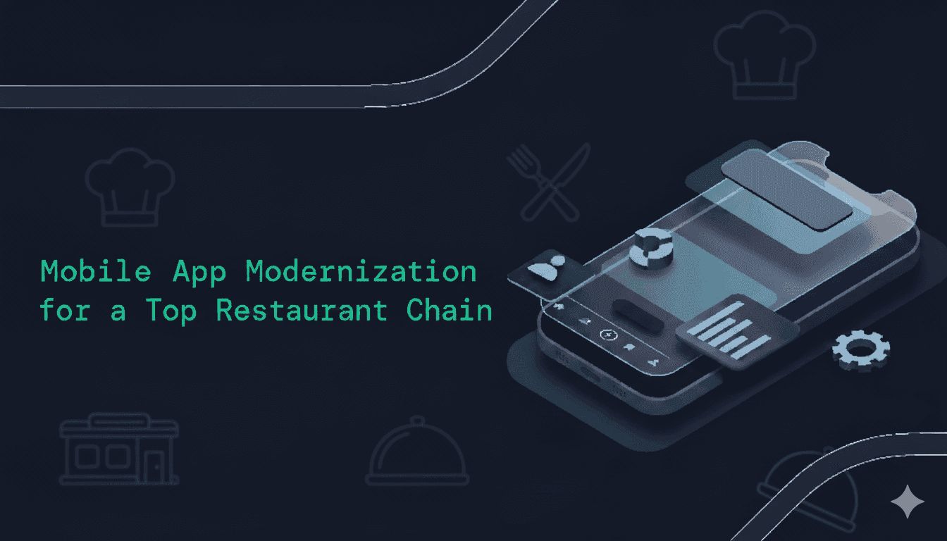 A mobile with restaurant icons in the background